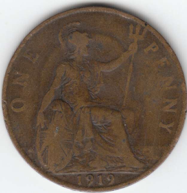 1919 one penny coin value