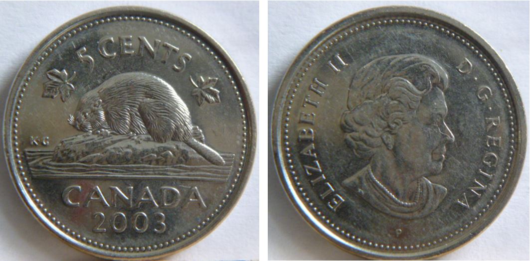5 Cents 2003-Griffe additionnel-Éclat de coin-1.JPG