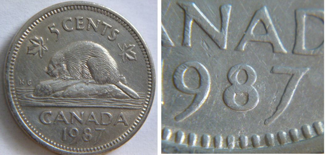 5 Cents 1987-Éclat de coin dans le 8 de la date-1.JPG