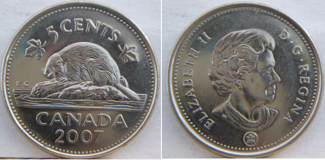 5 Cents 2007-Dommage du coin a travers R de Regina-1.JPG