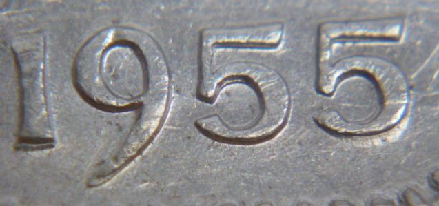 5 Cents 1955-Double date -Coin détérioré-2.JPG