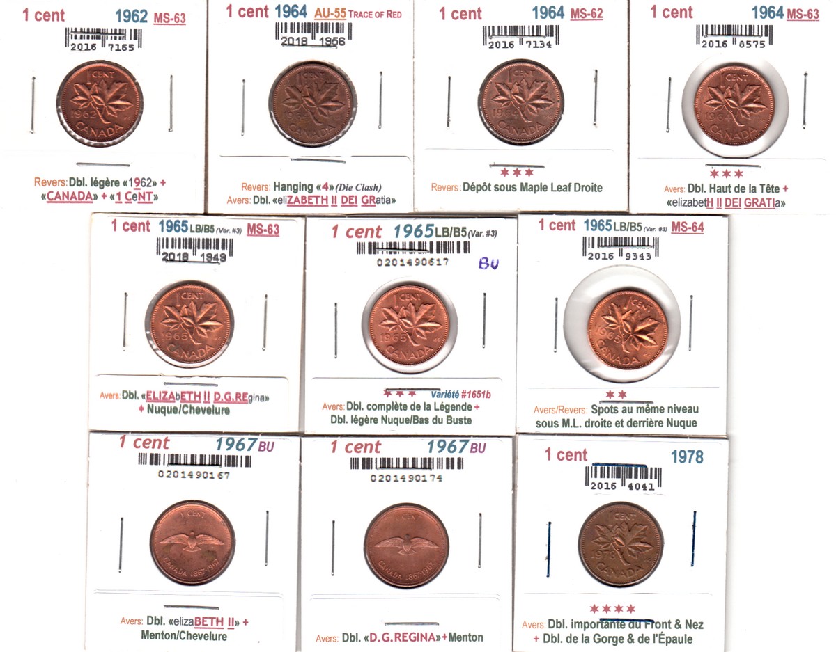 À Vendre - Lot 10 x 1c 1962-1978 avec Erreurs - 0110 - Revers.jpg