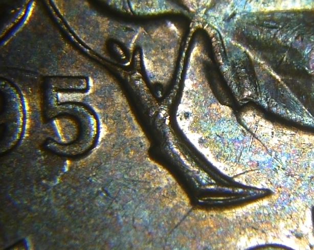 1 Cent 1995-Coin entrechoqué revers et avers-3.JPG