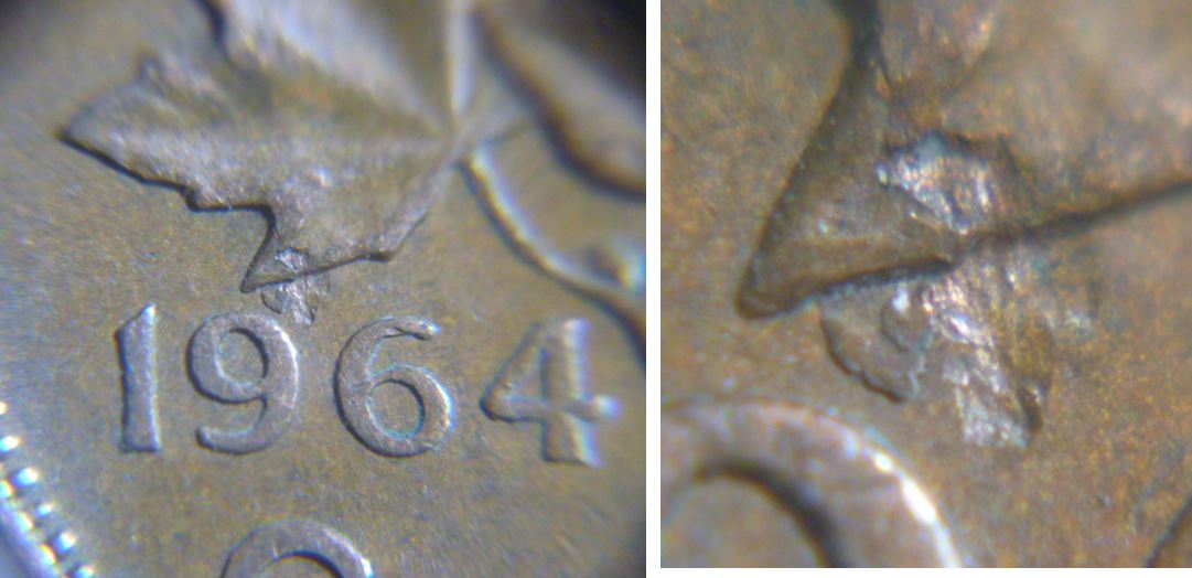 1 Cents 1964- Défaut de flan au dessus de la date.JPG