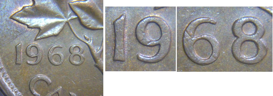 1 Cent 1968 - Double 19 8-Coin détérioré.JPG