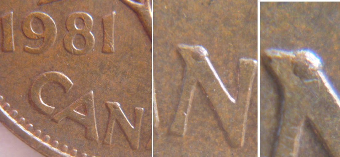 1 Cent 1981-Éclat du coin sur le N de caNada.JPG