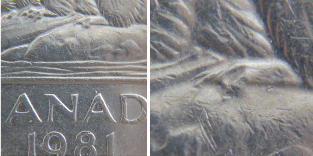 5 Cents  1981-Griffe additionnel-Éclat de coin-1.JPG