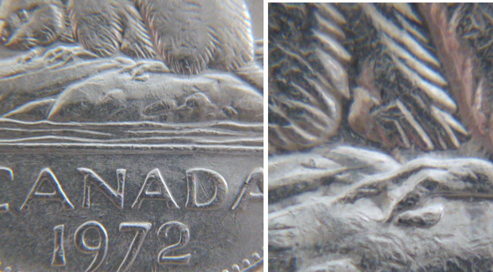 5 Cents 1972-Éclat coin au tour de patte arrière.JPG