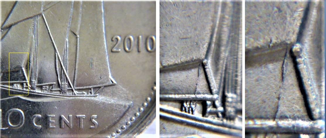 10 Cents 2010-Coin fendillé sous la  voiles.JPG