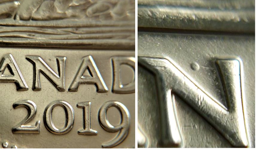 5 Cents 2019-Points entre la pate du N de caNada-1.JPG