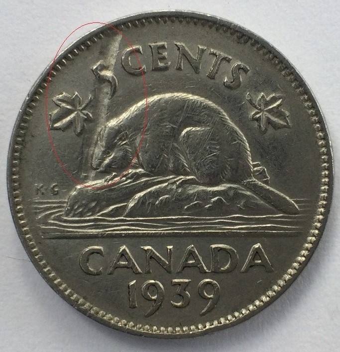 Problème lamination castor 5 cents 1939.jpg