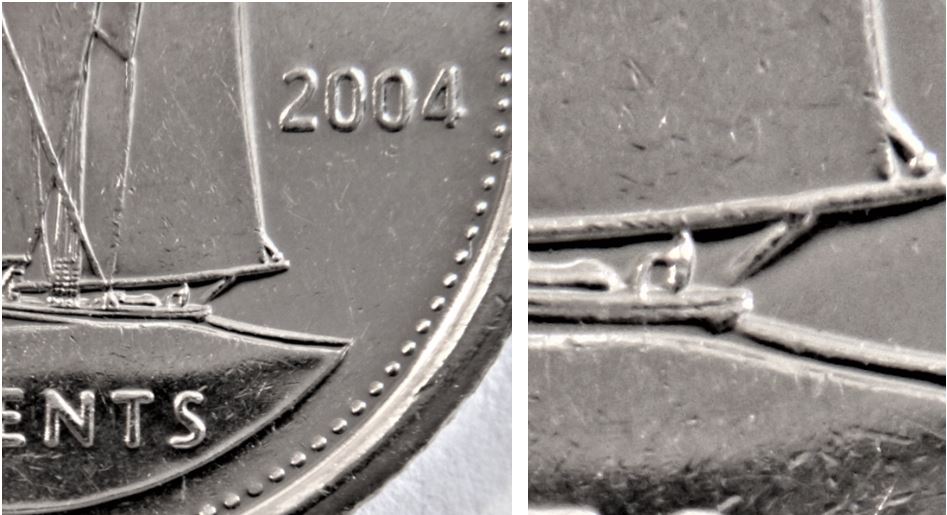 10 Cents 2004-Le cable arrière du voilier est endommagé-1.JPG