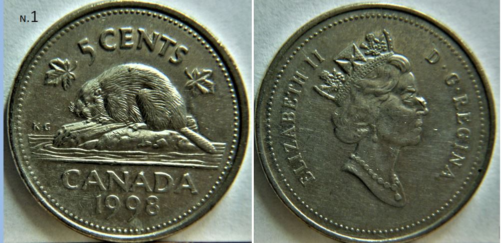 5 Cents 1998-Éclat du coin sur le nez-1.JPG