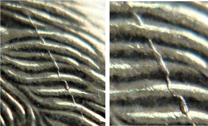 5 Cents 2003-Coin fendillé sur la cuisse du castor-2.JPG