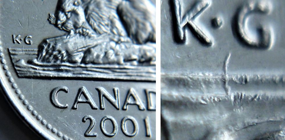 5 Cents 2001-Coin fendillé sous K.G-.JPG