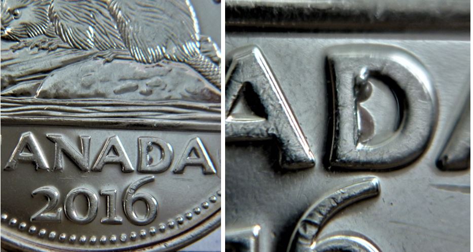 5 Cents 2016-Éclat coin dans la D de canaDa.JPG