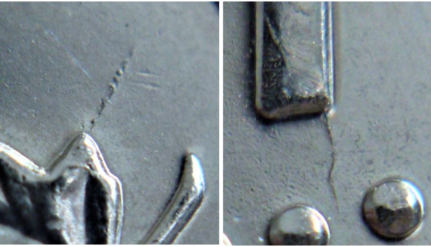 5 Cents 2014-Coin fendillé sur et sous le 4+au bout de la feuille-2.JPG
