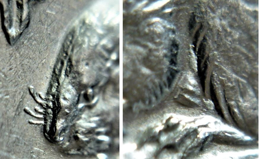 5 Cents 1973-Double tête du castor+Dépôt métal dans le cou-2.JPG