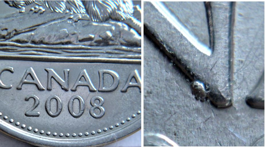 5 Cents 2008-Éclat coin sous le N de caNada.JPG