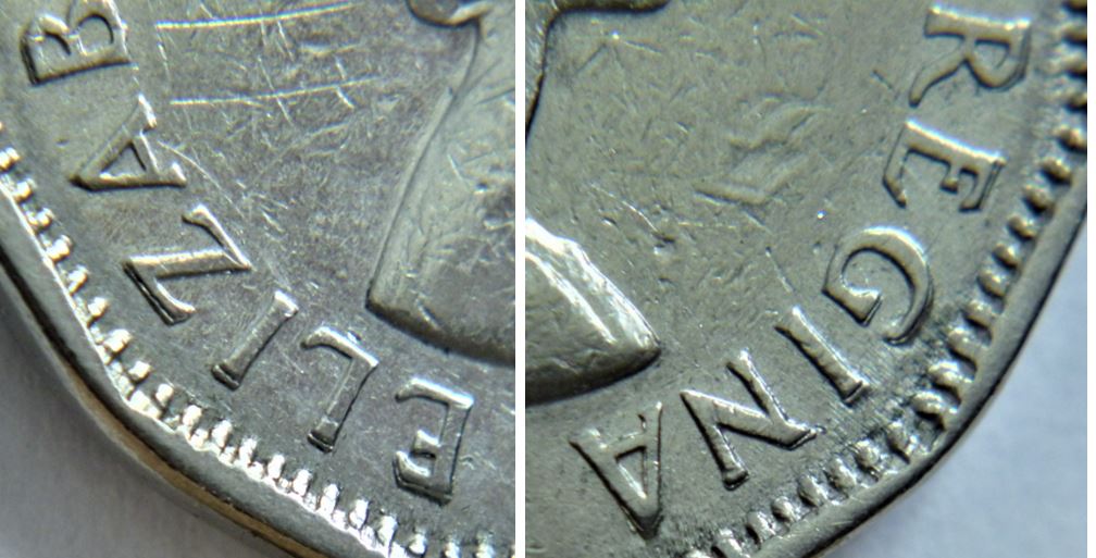 5 Cents 1961-Éclat coin sous le 6+Double REGINA-ELIZAB-3.JPG