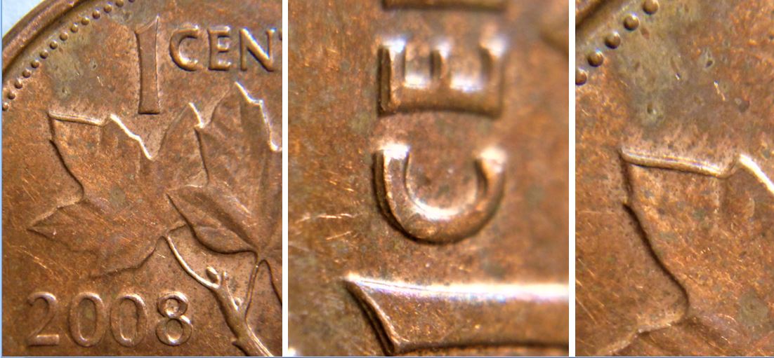 1 Cent 2008-Doublage d'éjection sur 1CE et la feuille gauche-1.JPG