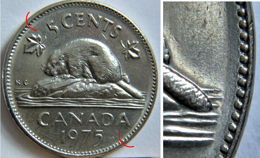 5 Cents 1975-(8) Dépôt de métal sur le denticuls-1.JPG