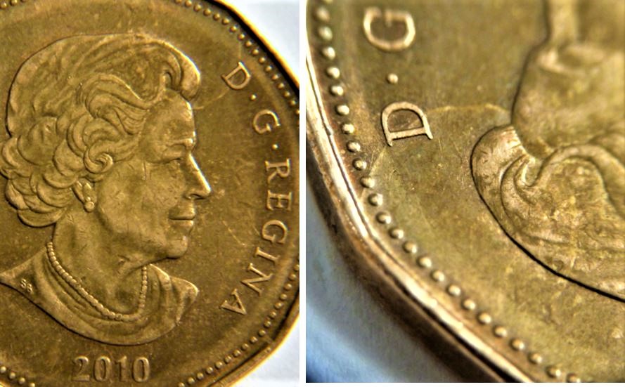 1 Dollar 2010-Coin fendillé Étrange sur tête de effigie-1.JPG