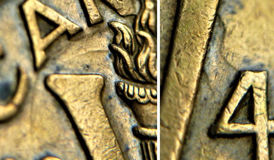 5 Cents 1943-Coin entrechoqué coté revers-2.JPG