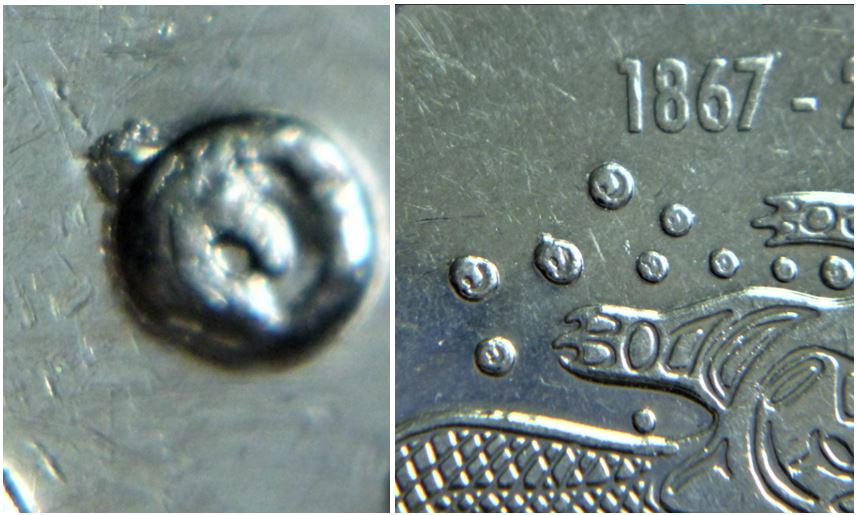 5 Cents 2017-Éclat coin sur goutte d'eau-1.JPG