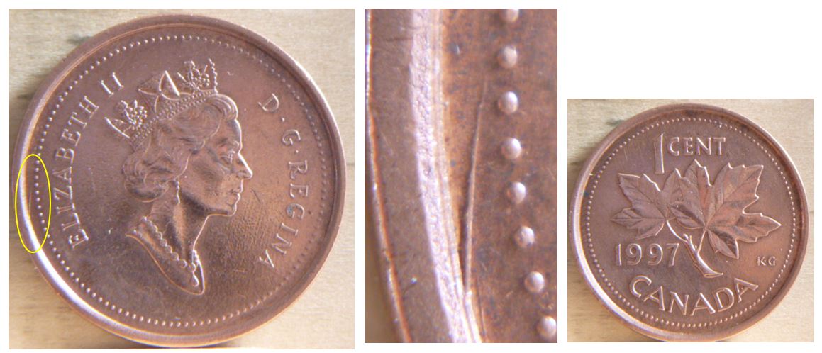 1 Cent - 1997 - Dommage de coin - avers.JPG