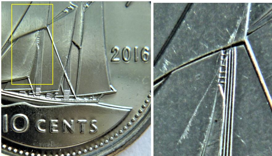 10 Cents 2016-Coin fendillé sur les premières voiles -1.JPG