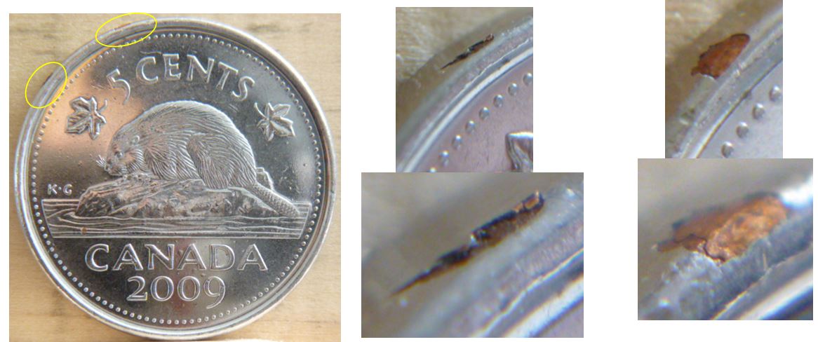 5 Cents 2009 - 22#  Placage absent et déficient- avers +revers -1.JPG