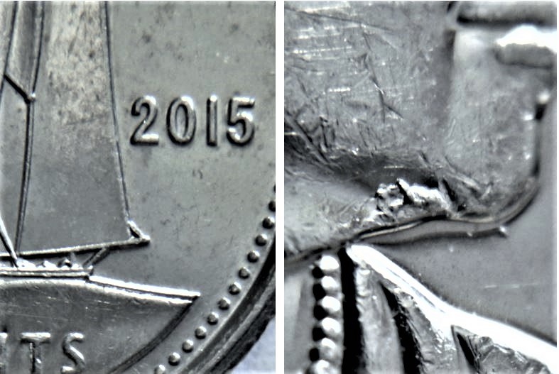 10 Cents 2015-Éclat du coin sous le menton de effigie-1.JPG