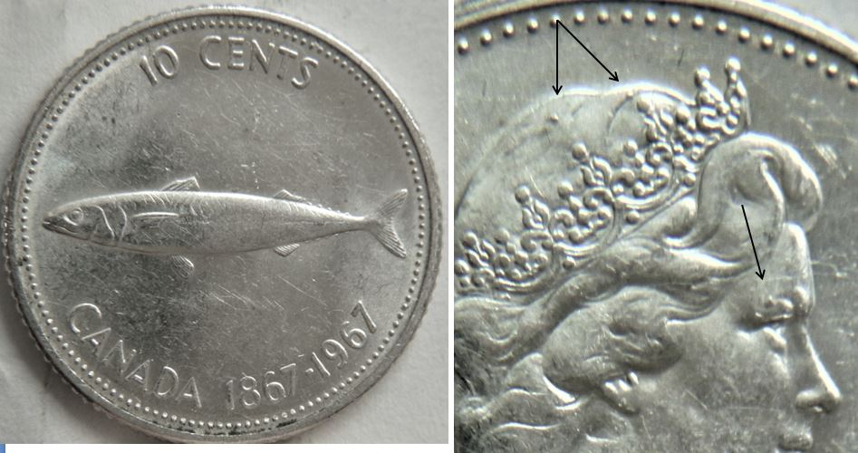 10 Cents 1967-Éclat du coin sur l'effigie-1.JPG