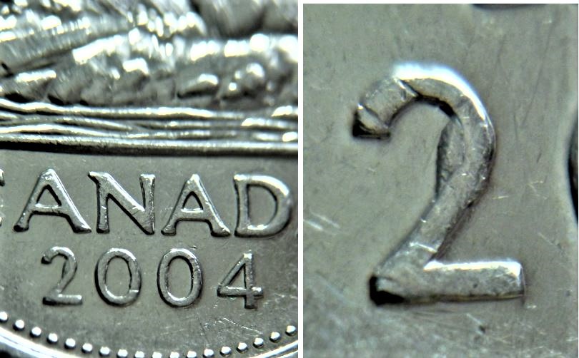 5 Cents 2004-Éclat du coin dans le 2-1.JPG