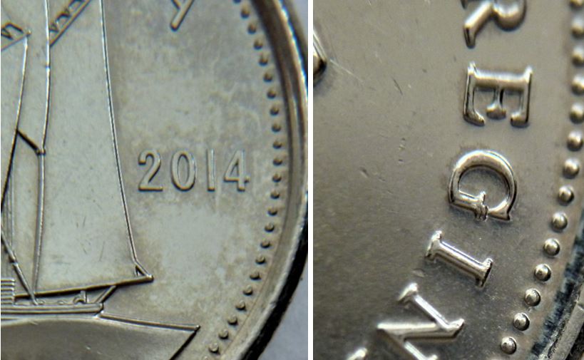 10 Cents 2014-Le G de reGina fermé par un éclat du coin-1.JPG