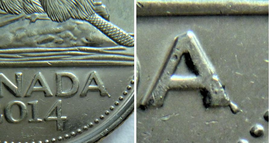 5 Cents 2014-Éclat de coin sous 4 et un autre Éclat coin sous la A de canadA-1.JPG
