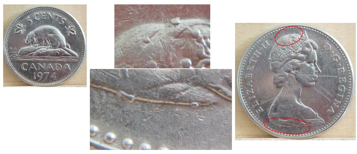 5 Cents 1974 - Accumulation coté avers.JPG