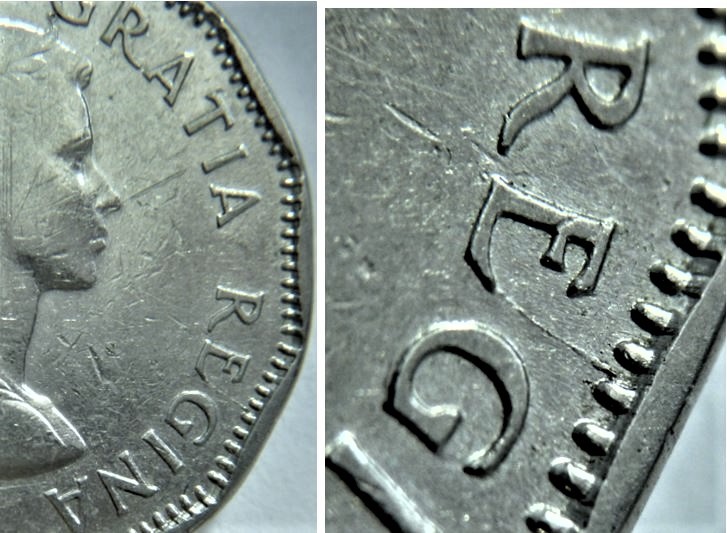 5 Cents 1960-Coin fendillé au E de rEgina-2.JPG