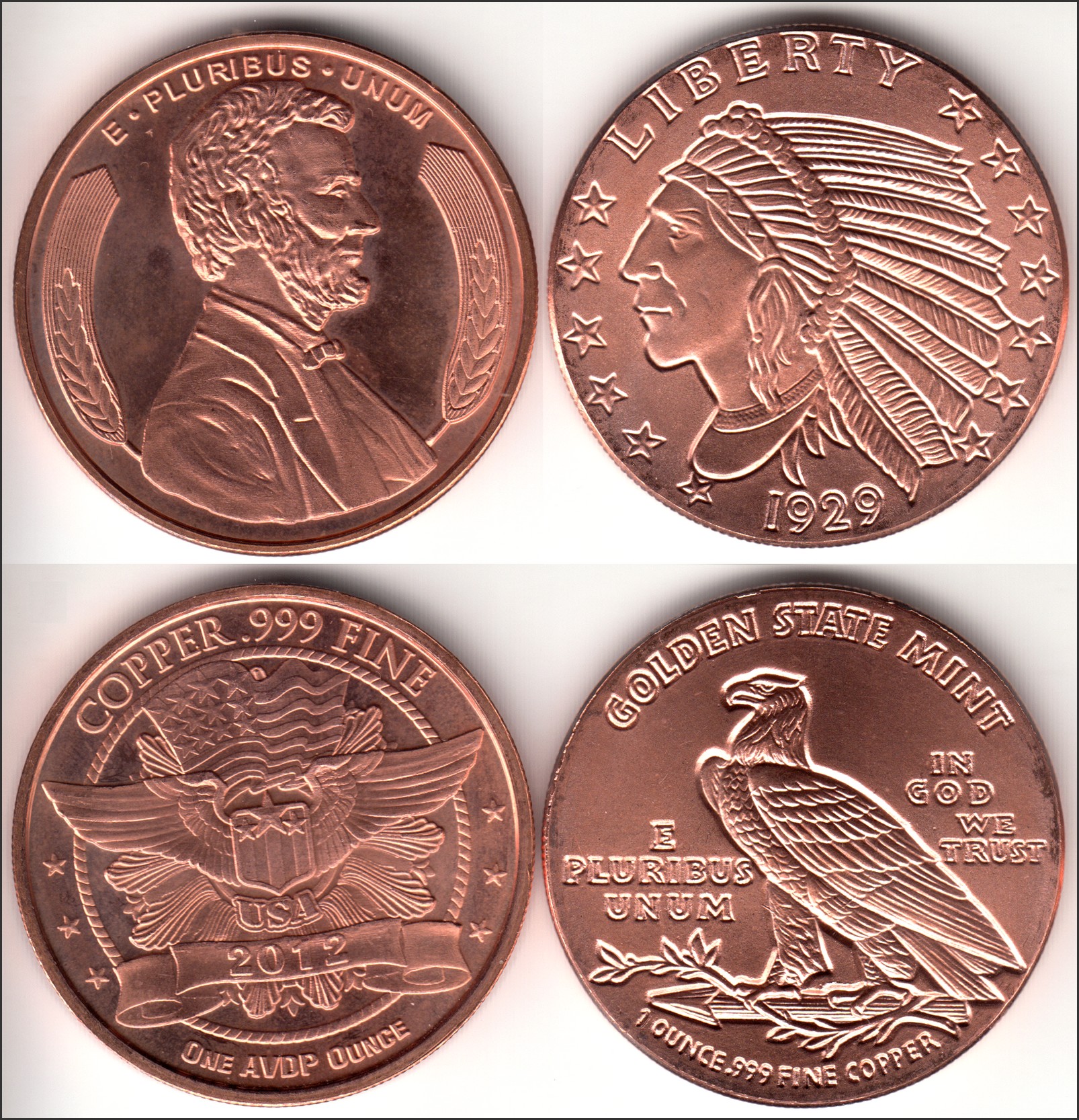 À Vendre - Lot 2 x Médailles 1oz Copper - USA.jpg