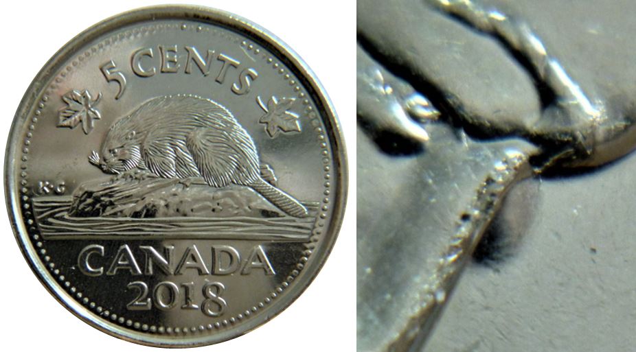5 Cents 2018-Éclat coin entre les deux yeux- Un 3è oeil vas bientôt sortir-3.JPG