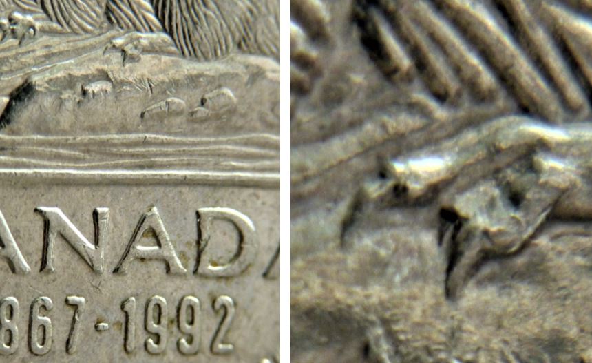 5 Cents 1992-Éclat coin à la patte arrière-3.JPG