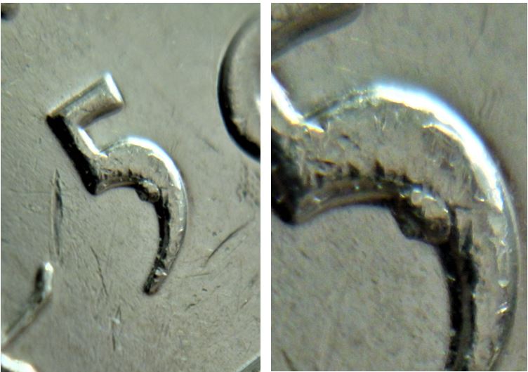 5 Cents 2011-Écéat coin dans le 5 -2.JPG