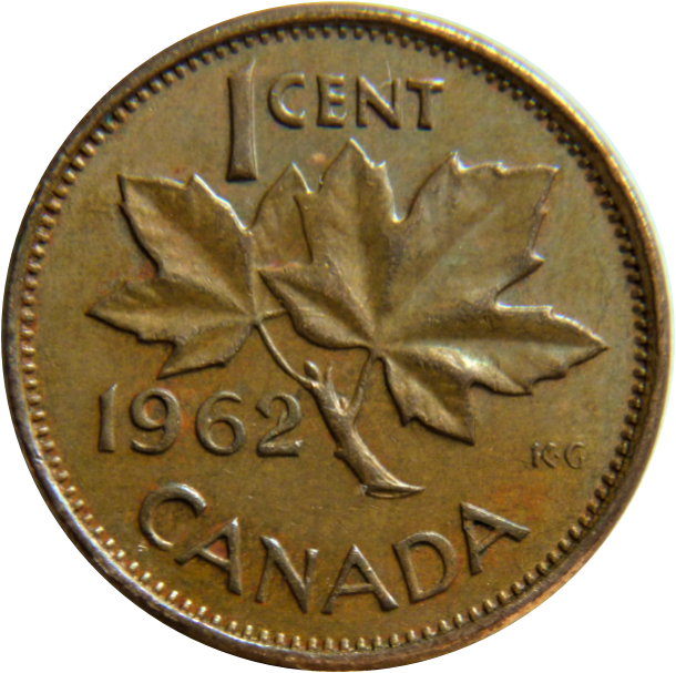 1 Cent 1962-Coin fendillé sous effigie a travers A de reginA-Éclat coin dans le 2-1.png