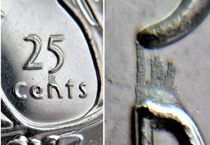 25 Cents 2018-Dépôt de métal entre le 5 et N de ceNts-2.JPG