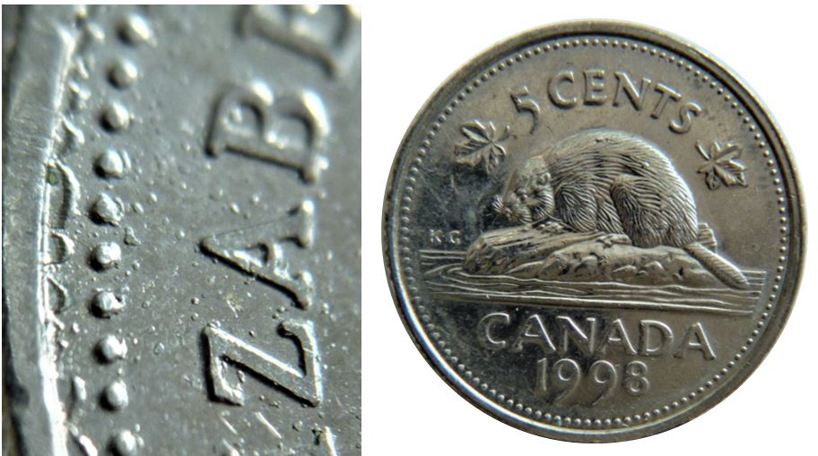 5 Cents 1998-Accumulation massive avers-accumulation sur dos du castor-1.JPG