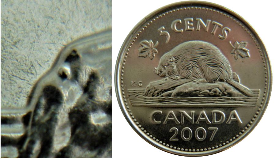 5 Cents 2007-Éclat coin devant la buche-2.JPG