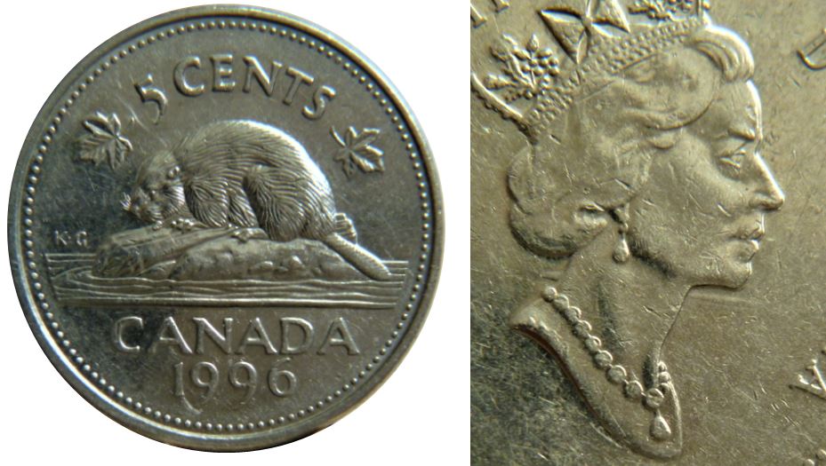 5 Cents 1996-Dommage du coin à travers le cou-Accumulation devant les yeux-3.JPG
