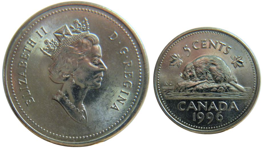 5 Cents 1996L-3 Dommage du coin sur la temple de effigie-1.JPG