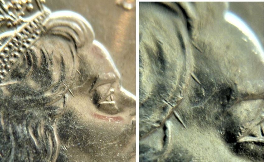 5 Cents 1996L-3 Dommage du coin sur la temple de effigie-2.JPG